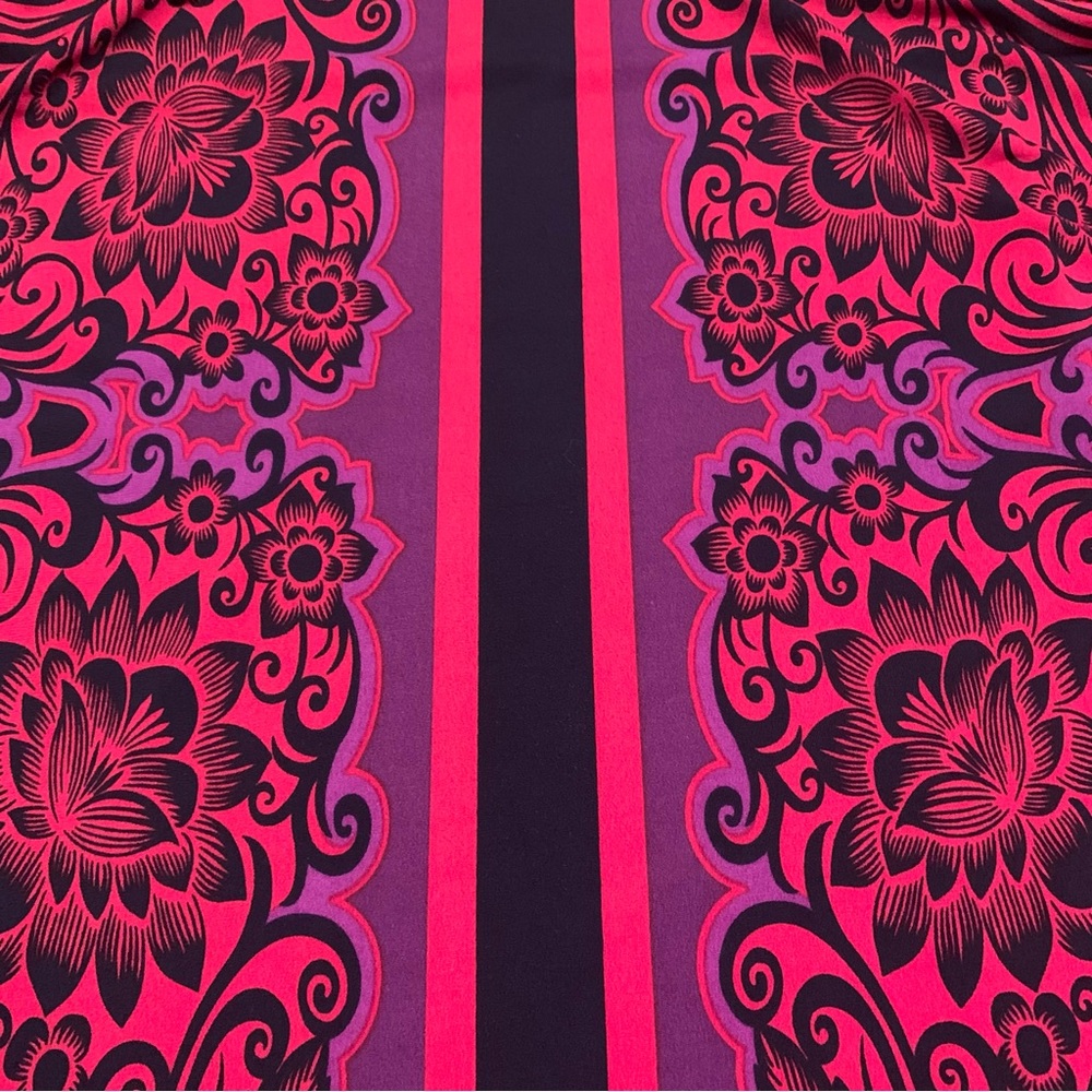 Style & Co. Red and Purple Swirl Design 3/4 Sleeve Dress Size L - Picture 9 of 10